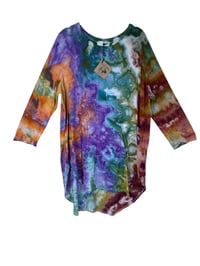 Image 2 of ♻️ UPCYCLED 1X/2X Plus Tunic Top in Bold Watercolor Ice Dye