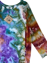 Image 3 of ♻️ UPCYCLED 1X/2X Plus Tunic Top in Bold Watercolor Ice Dye