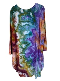 Image 6 of ♻️ UPCYCLED 1X/2X Plus Tunic Top in Bold Watercolor Ice Dye