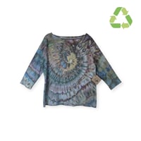 Image 1 of ♻️ UPCYCLED XL Boatneck Top in Soft Spiral Ice Dye