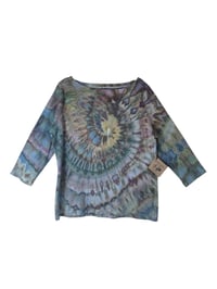 Image 2 of ♻️ UPCYCLED XL Boatneck Top in Soft Spiral Ice Dye