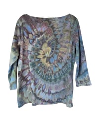 Image 4 of ♻️ UPCYCLED XL Boatneck Top in Soft Spiral Ice Dye