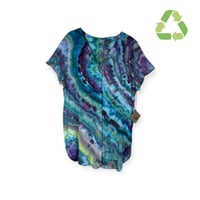 Image 1 of ♻️ UPCYCLED L Slub Knit Tunic Tee in Cool Agate Ice Dye