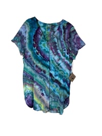Image 2 of ♻️ UPCYCLED L Slub Knit Tunic Tee in Cool Agate Ice Dye
