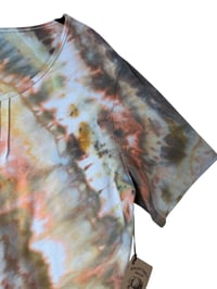 Image 5 of ♻️ UPCYCLED L Button Detail Knit Top in Earthy Agate Ice Dye