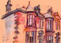 Image 2 of Hyndland Bay Windows - Charcoal, Soft Pastels and Pencil on Paper 