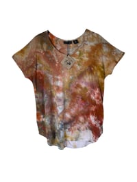 Image 2 of ♻️ UPCYCLED M Jersey Knit Top in Earthy Watercolor Ice Dye