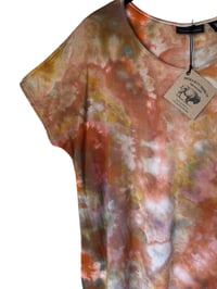 Image 5 of ♻️ UPCYCLED M Jersey Knit Top in Earthy Watercolor Ice Dye