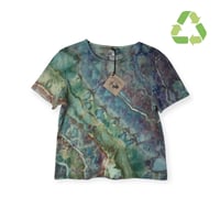 Image 1 of ♻️ UPCYCLED M PETITE Cotton Tee in Earthy Geode Ice Dye