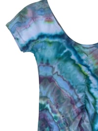 Image 6 of ♻️ UPCYCLED S Hollister Rib Knit Cinch Tee in Mermaid Agate Ice Dye 