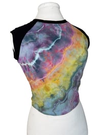 Image 2 of ♻️ UPCYCLED S Raglan Crop Top in Bright Geode Ice Dye