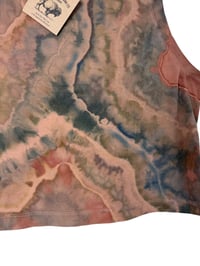 Image 7 of ♻️ UPCYCLED L Crop Top in Muted EARTHY Geode Ice Dye