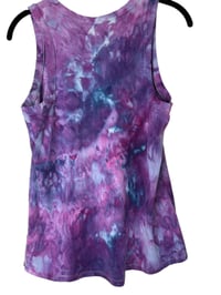 Image 6 of ♻️ UPCYCLED M Ladies Tank in Purple Haze Watercolor Ice Dye