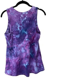 Image 7 of ♻️ UPCYCLED M Ladies Tank in Purple Haze Watercolor Ice Dye