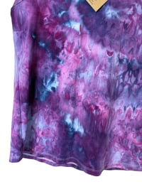 Image 10 of ♻️ UPCYCLED M Ladies Tank in Purple Haze Watercolor Ice Dye