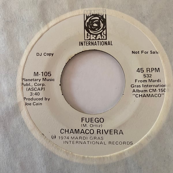 Image of Chamaco Rivera "Fuego" b/w "Malcriada"