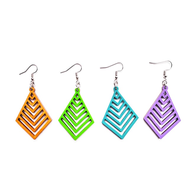 Geometric  Wooden Earrings