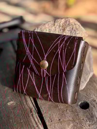 Image 1 of Original Tom Fugle Purple Striped Leather Stash Pouch