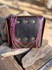 Image 2 of Original Tom Fugle Purple Striped Leather Stash Pouch