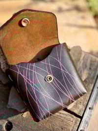 Image 3 of Original Tom Fugle Purple Striped Leather Stash Pouch