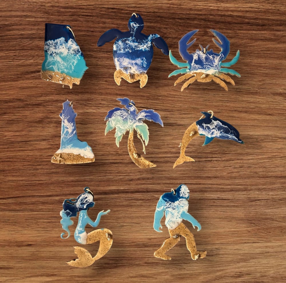 Image of Resin Ocean Themed Ornament - Lighthouse