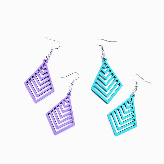 Geometric  Wooden Earrings