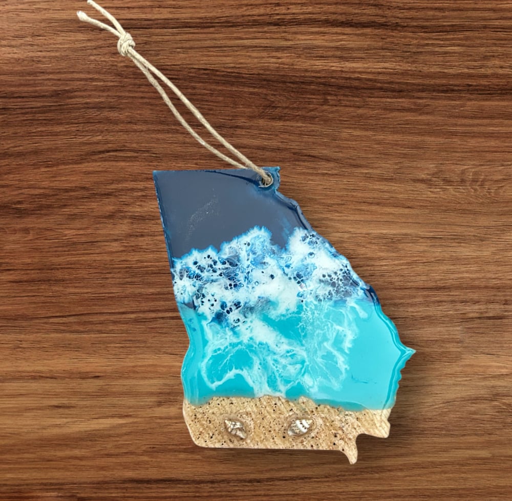 Image of Resin Ocean Themed Ornament - Georgia State