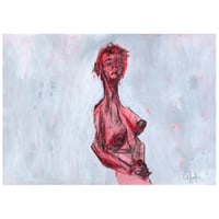 Image 1 of Pose - Charcaol and Acrylic Paint on Paper 