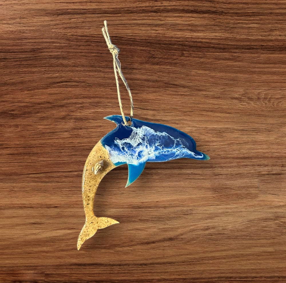 Image of Resin Ocean Themed Ornament - Dolphin