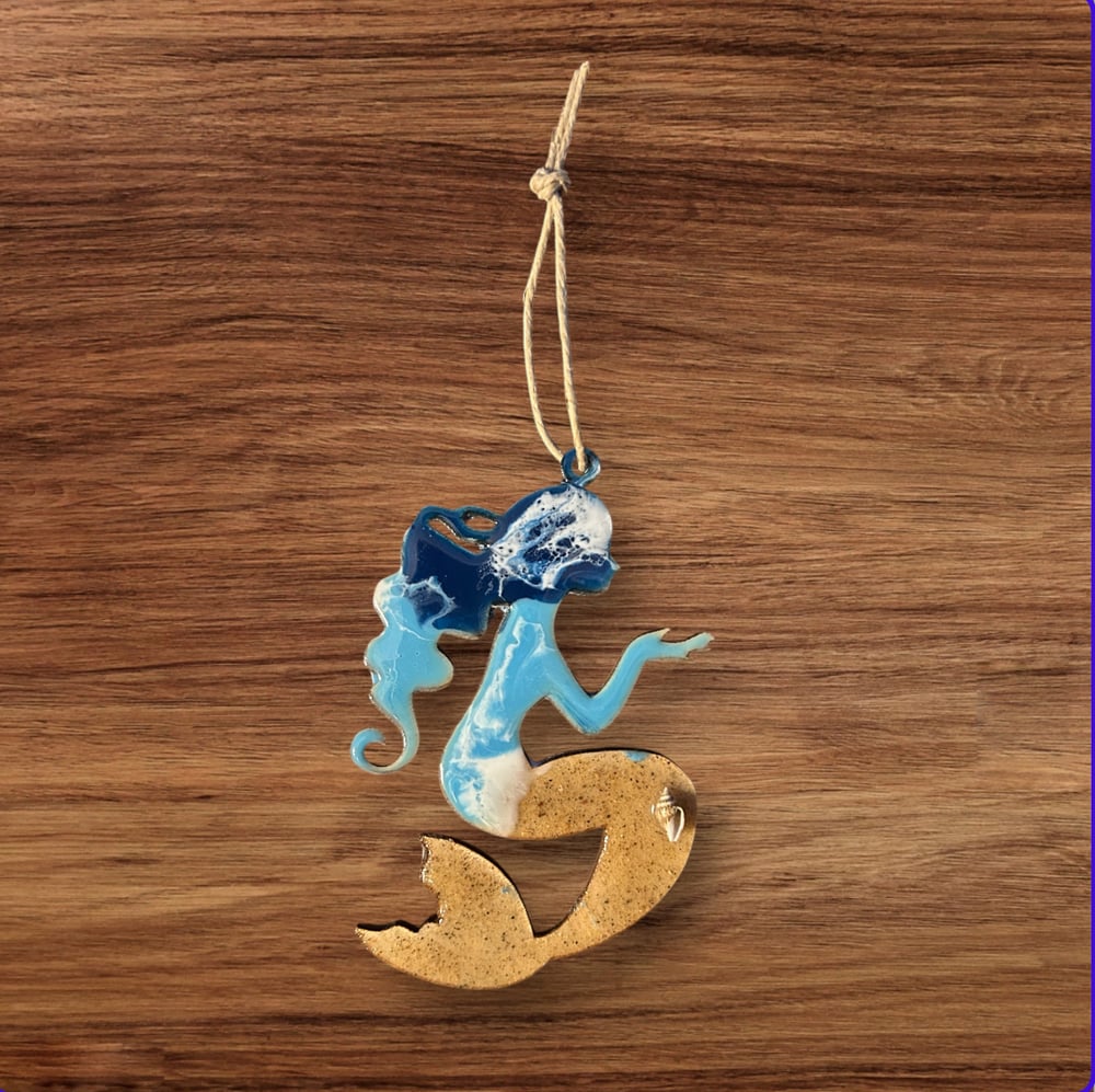Image of Resin Ocean Themed Ornament - Mermaid
