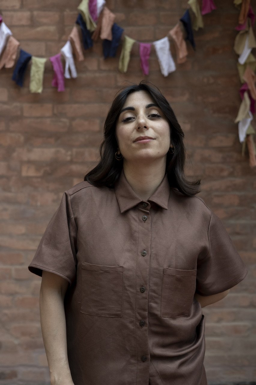 Image of CAMICIA NIMBUS LINO MARRONE