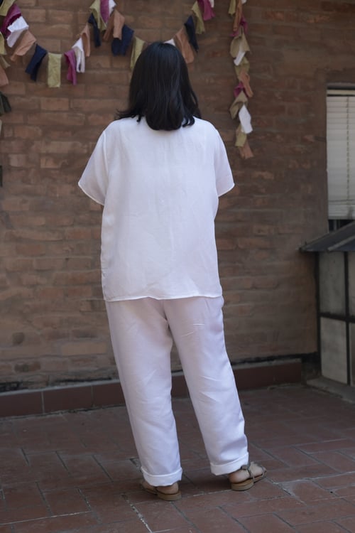 Image of PANTA NIMBUS LINO BIANCO