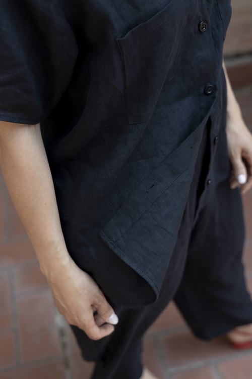Image of CAMICIA NIMBUS LINO NERO