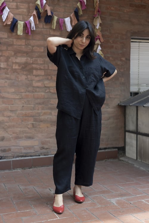 Image of CAMICIA NIMBUS LINO NERO