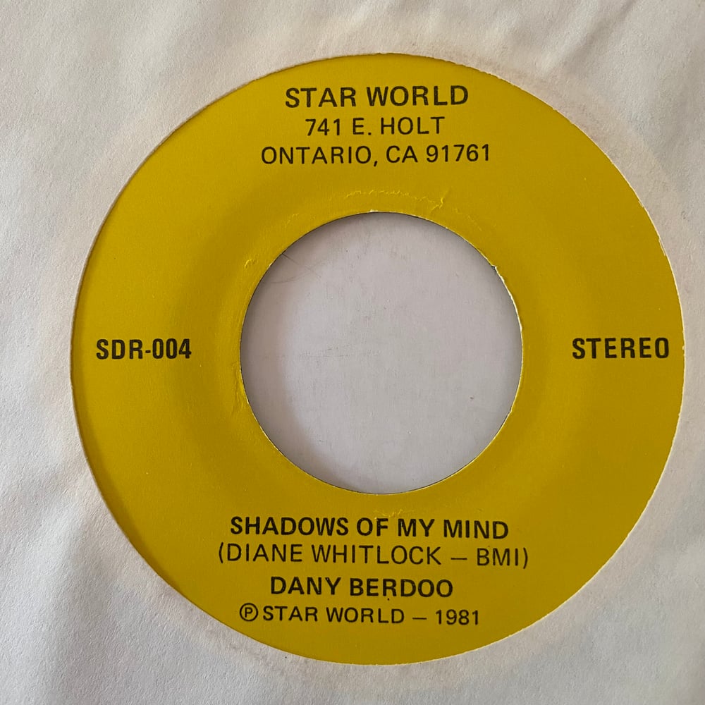 Image of Dany Berdoo "Shadows Of My Mind" b/w "Cycle Of Love"
