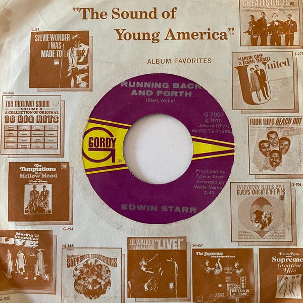 Image of Edwin Starr "Running Back & Forth" b/w "Time"