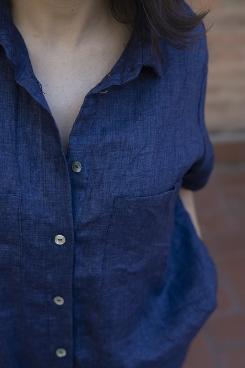 Image of CAMICIA NIMBUS LINO BLU