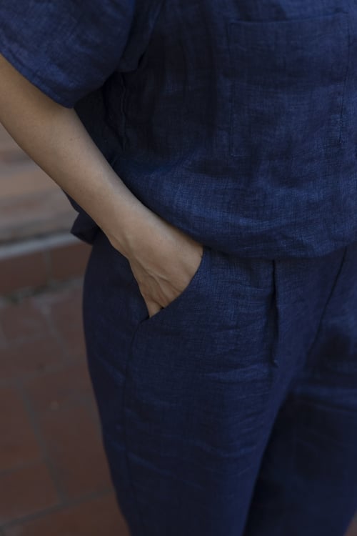 Image of PANTA NIMBUS LINO BLU