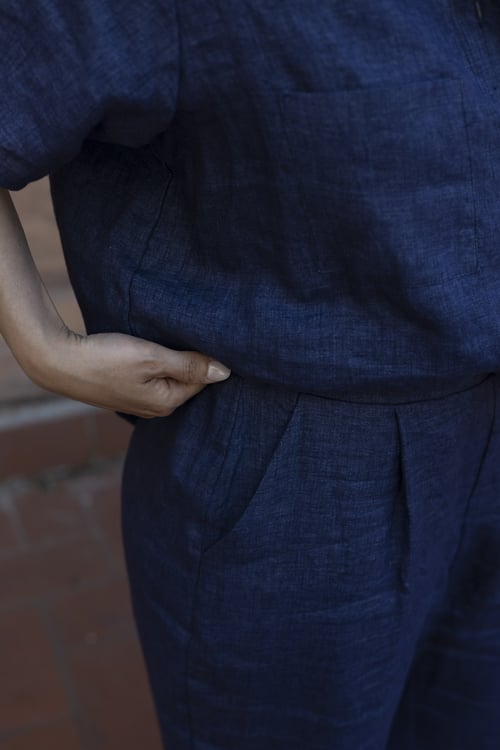 Image of PANTA NIMBUS LINO BLU