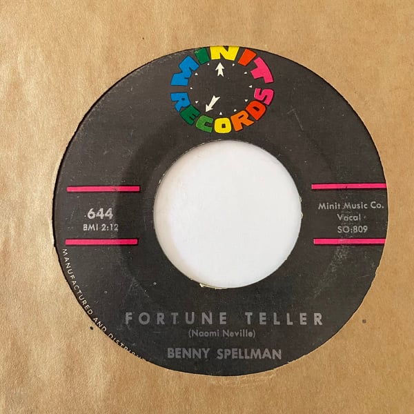 Image of Benny Spellman "Fortune Teller" b/w "Lipstick Traces"