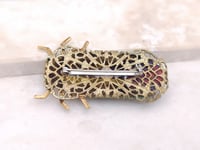 Image 7 of Fae Cicada Brooch Pin, Ruby fire opal Cicada jewelry, Handcrafted Art Deco insect jewelry