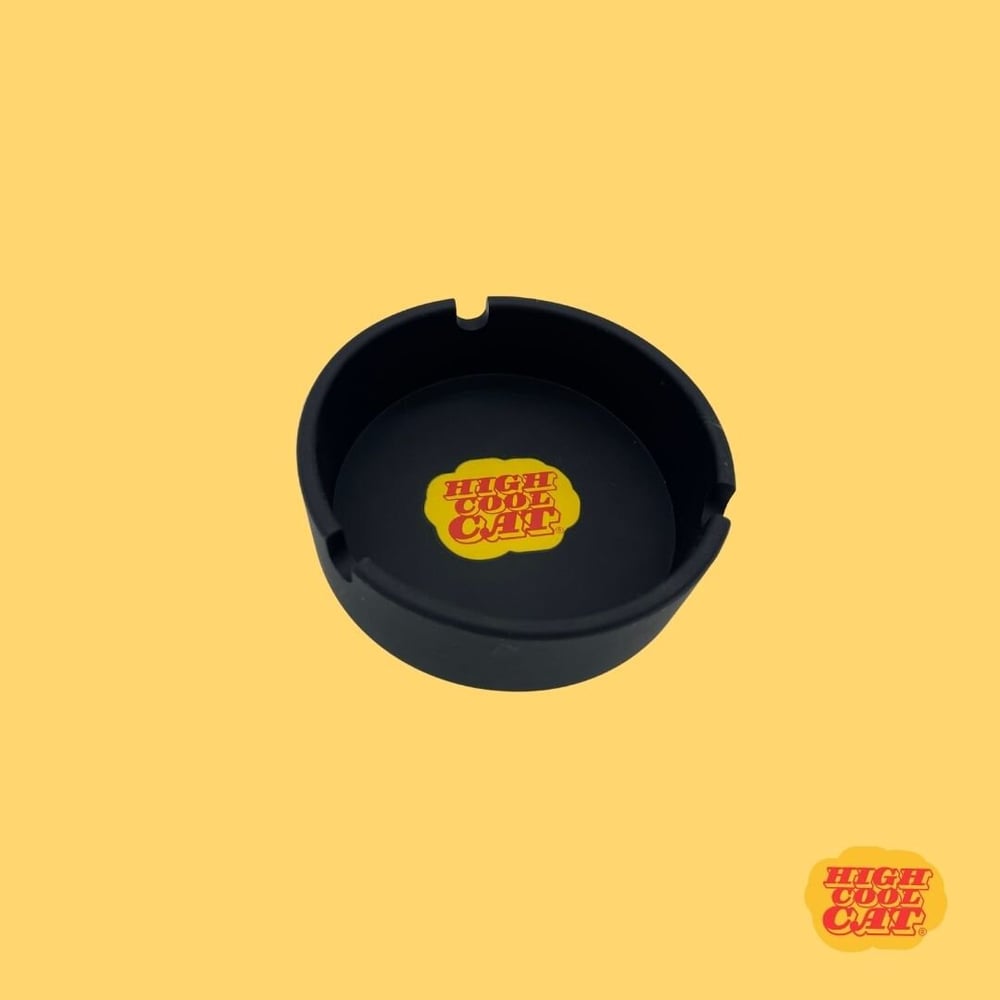 Image of Black High Coolcat Ashtray - Cute Silicone Cigar Ashtray - Unbreakable Cigar Accessories - Perfec...
