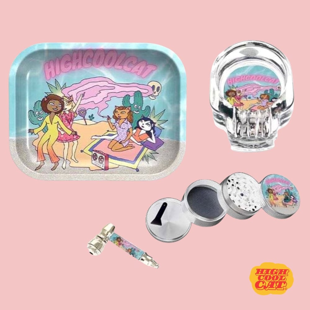 Image of 70's Rolling Trays And Grinder - gift set