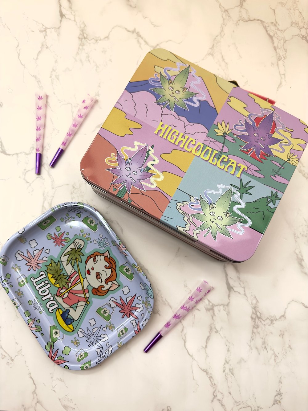 Image of HighCoolcat Stash lunchbox- Bags - Weed Lovers Smoking stash Bags - Cute Small Stash Bags - Stash...