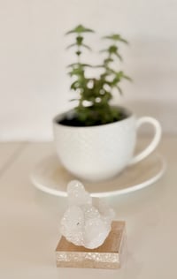 Image 3 of CALCITE WITH SUGAR QUARTZ RAW SPECIMEN (Fuji) WITH STAND 