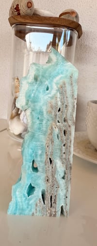 Image 1 of BLUE ARAGONITE TOWER WITH CAVE 