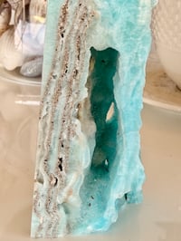 Image 3 of BLUE ARAGONITE TOWER WITH CAVE 