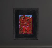 Image 2 of 'Poppies Crowded in a Window' - Acrylic on Canvas Panel, 8x10 Framed