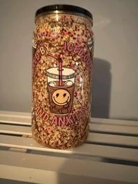 Image 1 of ☕ Iced Coffee + Anxiety Glitter Tumbler