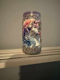 Image 1 of 🎧 Unicorn Headphones Glitter Tumbler